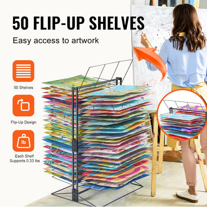 Art Drying Rack 50 Removable Shelves Painting Drying Rack for Classroom V952-JSYSGZJHSTGL8R5FMV0