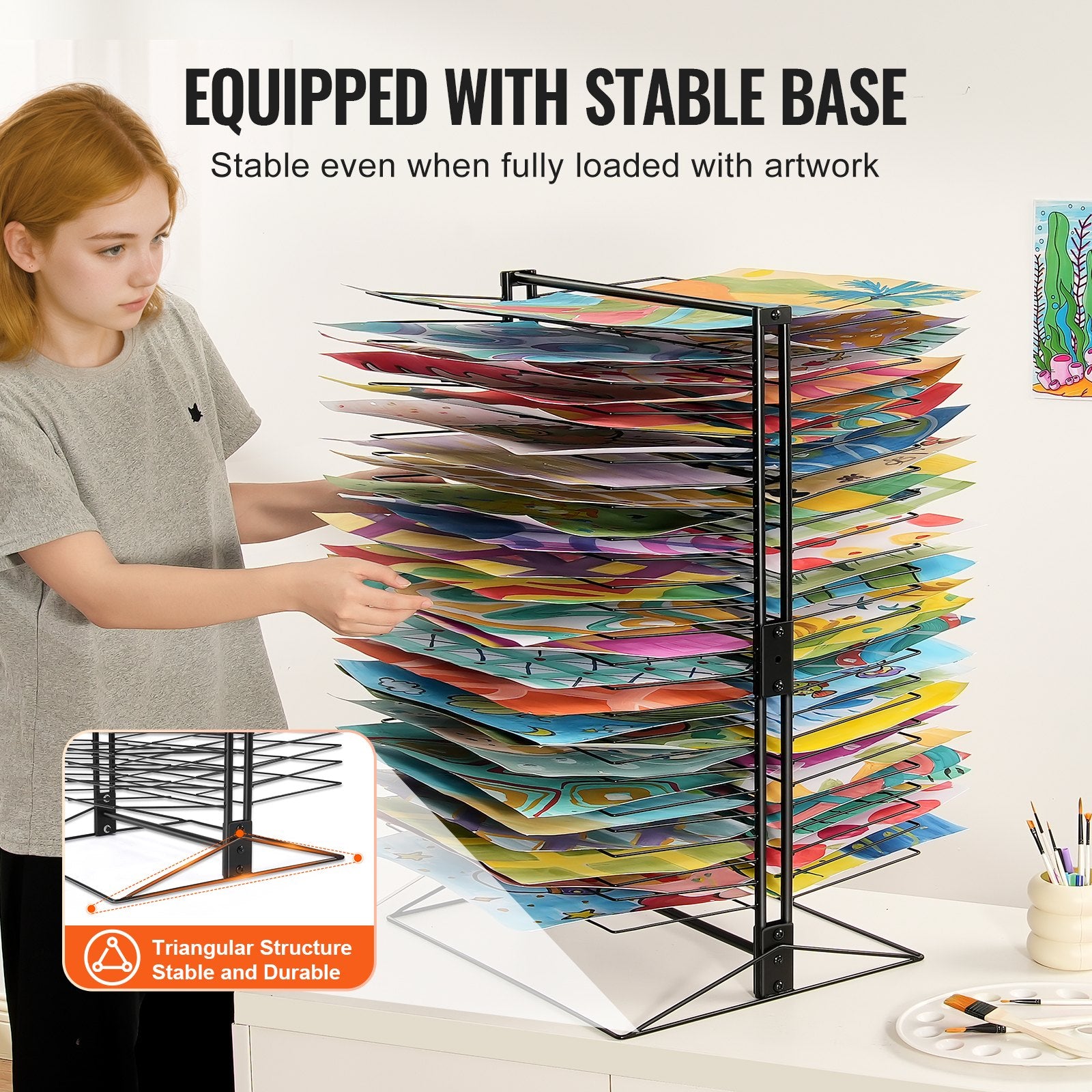 Art Drying Rack 50 Removable Shelves Painting Drying Rack for Classroom V952-JSYSGZJHSTGL8R5FMV0