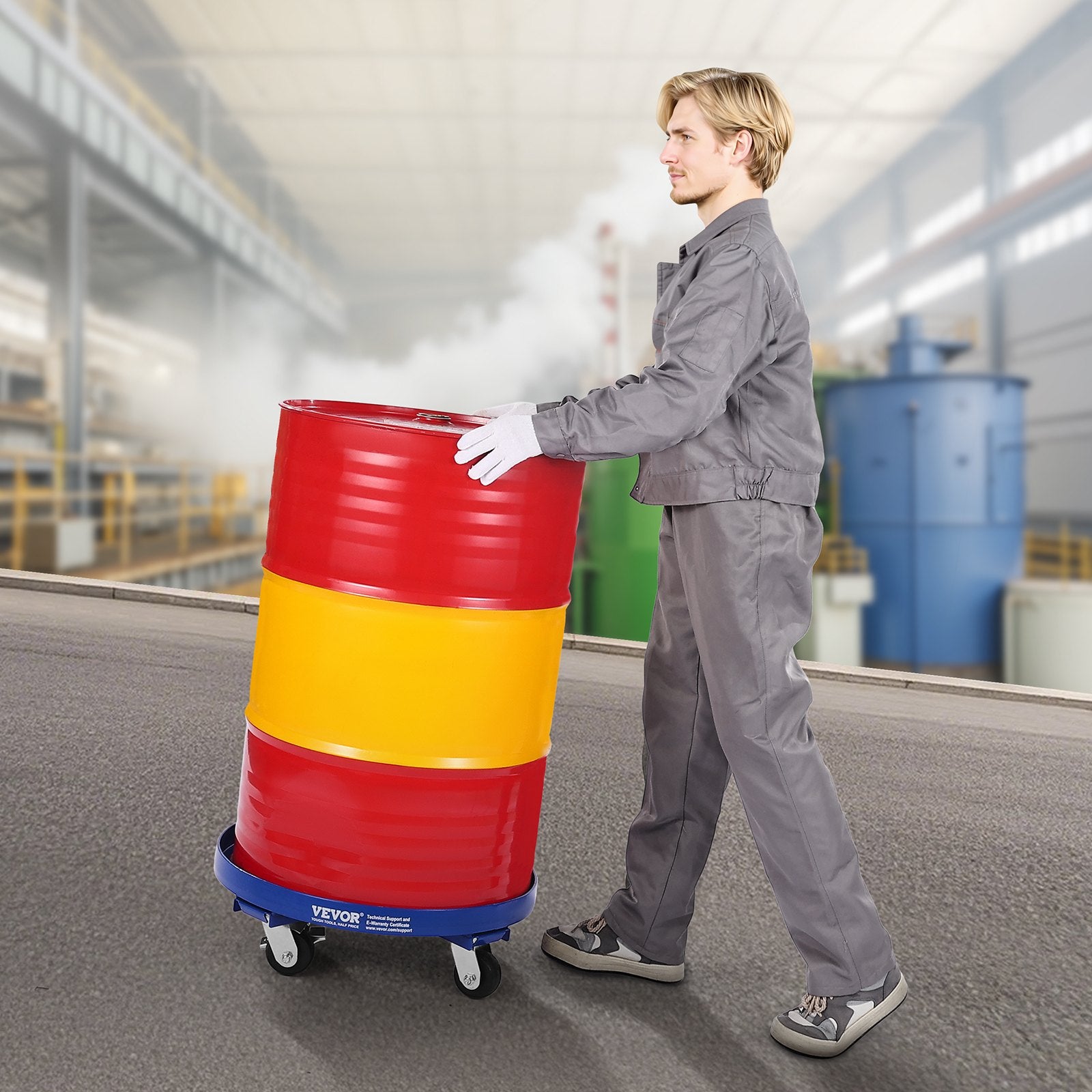 55 Gallon Drum Dolly 2000 lbs Barrel Dolly Cart Drum Caddy 4 Caster Wheels V952-JSYTTCTG55JLFCM9TV0