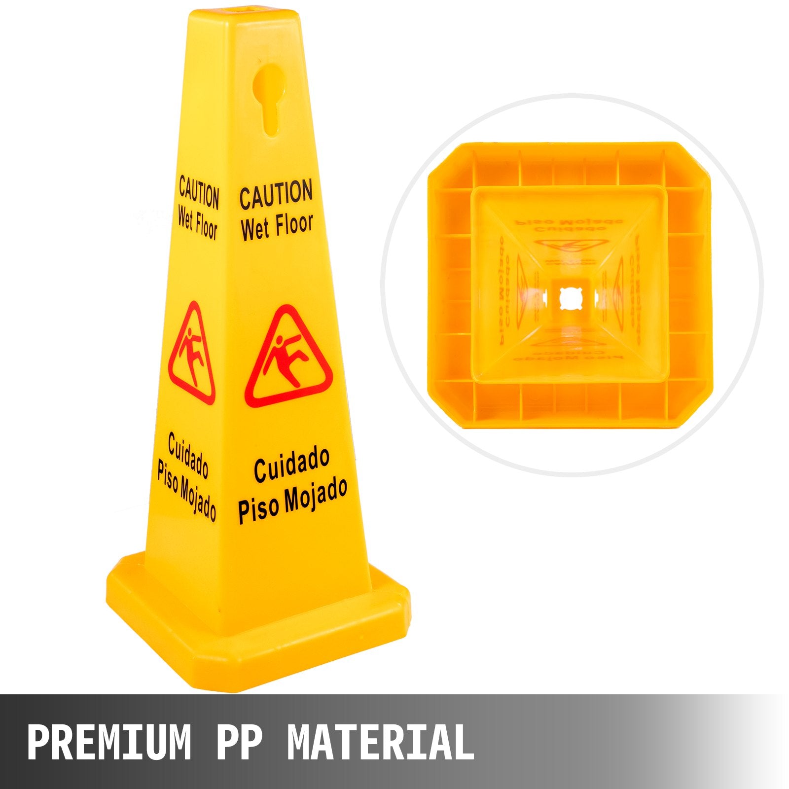 6 Pack Floor Safety Cone, 66.04cm Wet Floor Sign, Yellow Caution Wet Floor Signs 4 Sided, Public Safety Wet V952-JSZ6PCSLSFHBZ0001V0