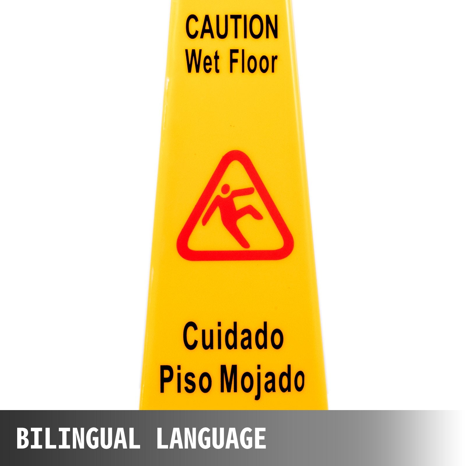 6 Pack Floor Safety Cone, 66.04cm Wet Floor Sign, Yellow Caution Wet Floor Signs 4 Sided, Public Safety Wet V952-JSZ6PCSLSFHBZ0001V0