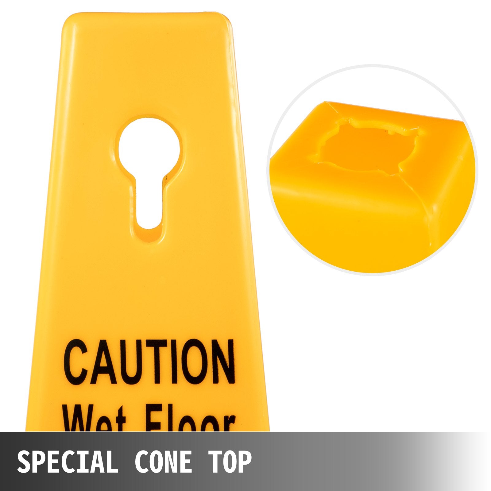 6 Pack Floor Safety Cone, 66.04cm Wet Floor Sign, Yellow Caution Wet Floor Signs 4 Sided, Public Safety Wet V952-JSZ6PCSLSFHBZ0001V0