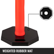 6Pack Traffic Delineator Posts 44 Inch Height, PE Delineator Cones Post Kit 10 inch Reflective Band, V952-JSZ6PTXJSZZH00001V0