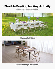 4 Pack Folding Chairs, Foldable Leather Chairs with Heavy Duty Metal Frame & Padded Cushion, Portable Folding V952-JSZDYPGJS4BZLL6UP001V0