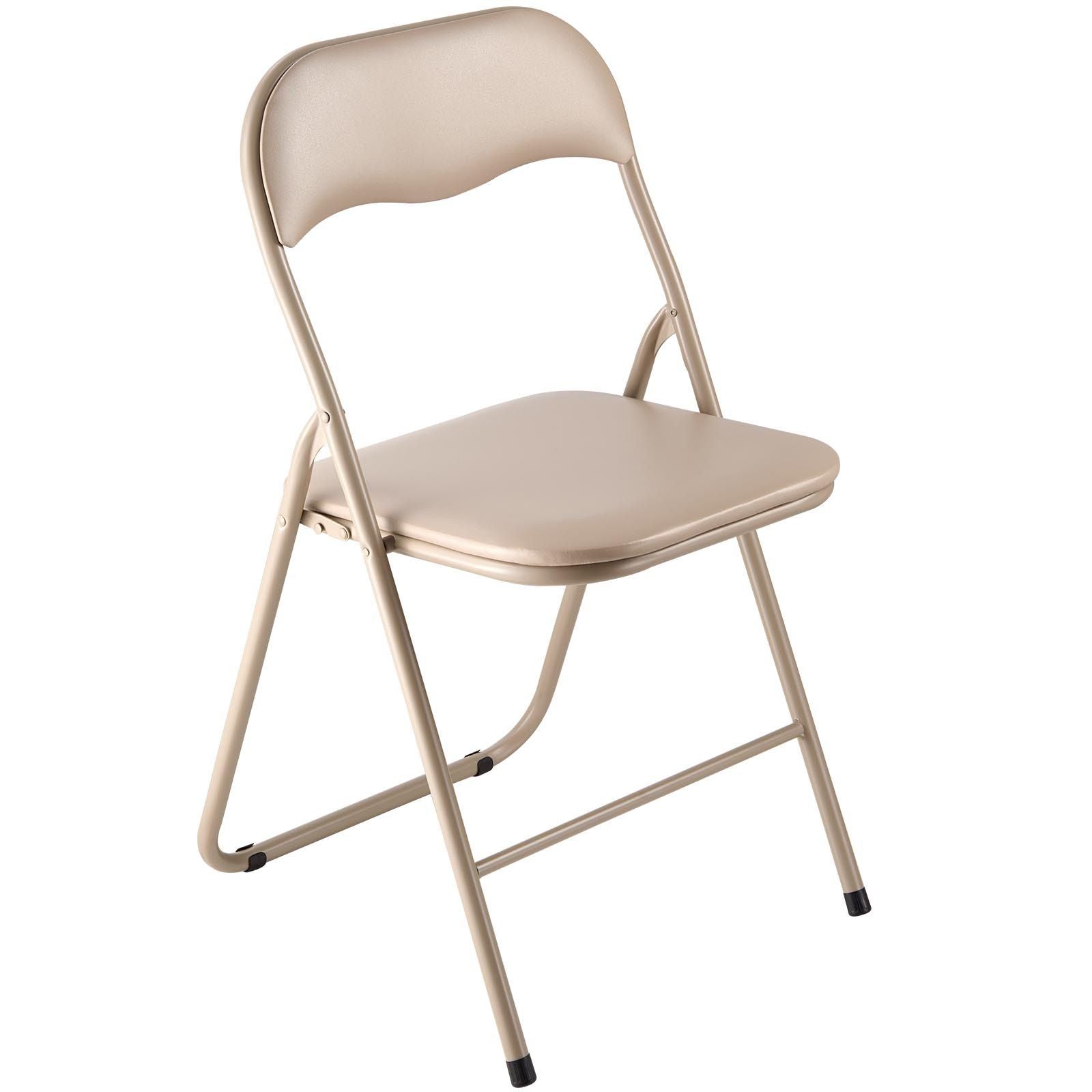 4 Pack Folding Chairs, Foldable Leather Chairs with Heavy Duty Metal Frame & Padded Cushion, Portable Folding V952-JSZDYPGJS4BZLL6UP001V0