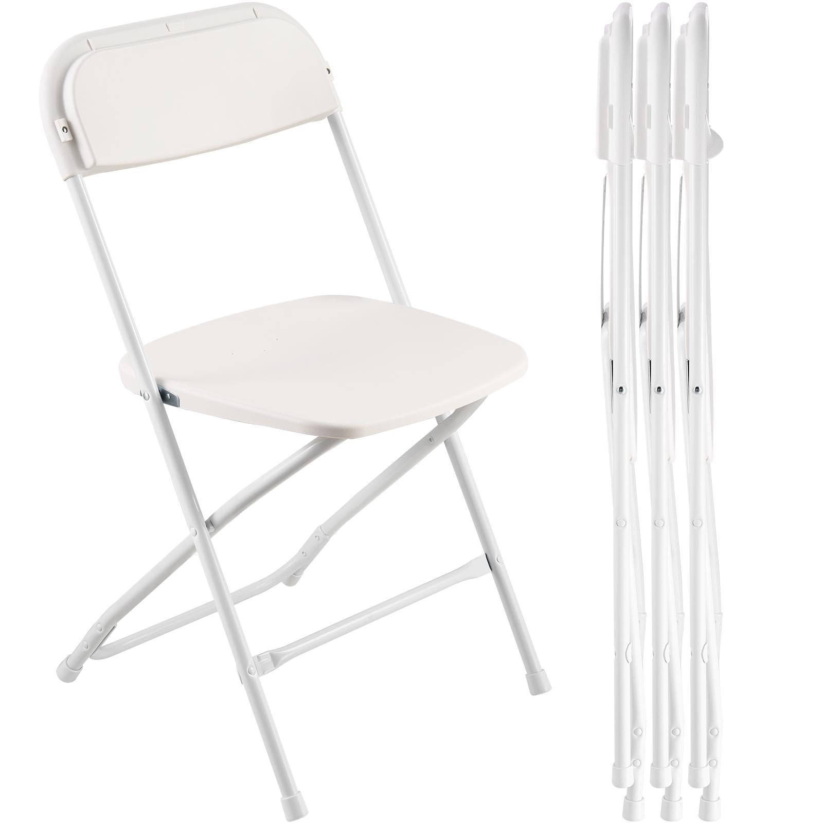 4 Pack Folding Chairs, Foldable Plastic Chairs with Heavy Duty Metal Frame, Portable Folding Card Table V952-JSZDYSLJS4BZEBN6X001V0