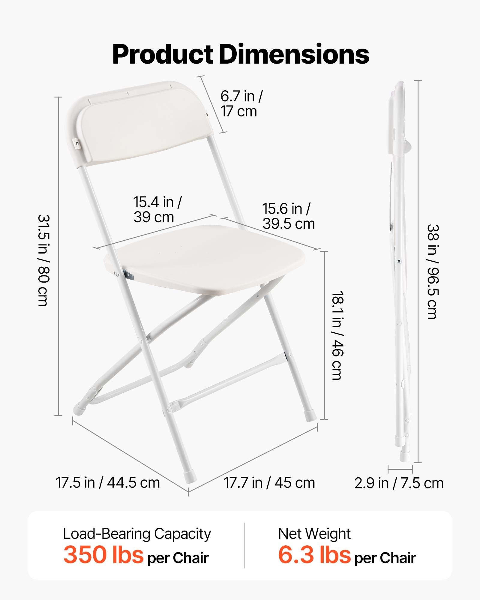 4 Pack Folding Chairs, Foldable Plastic Chairs with Heavy Duty Metal Frame, Portable Folding Card Table V952-JSZDYSLJS4BZEBN6X001V0