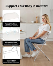 4 Pack Folding Chairs, Foldable Plastic Chairs with Heavy Duty Metal Frame, Portable Folding Card Table V952-JSZDYSLJS4BZEBN6X001V0