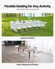 4 Pack Folding Chairs, Foldable Plastic Chairs with Heavy Duty Metal Frame, Portable Folding Card Table V952-JSZDYSLJS4BZEBN6X001V0