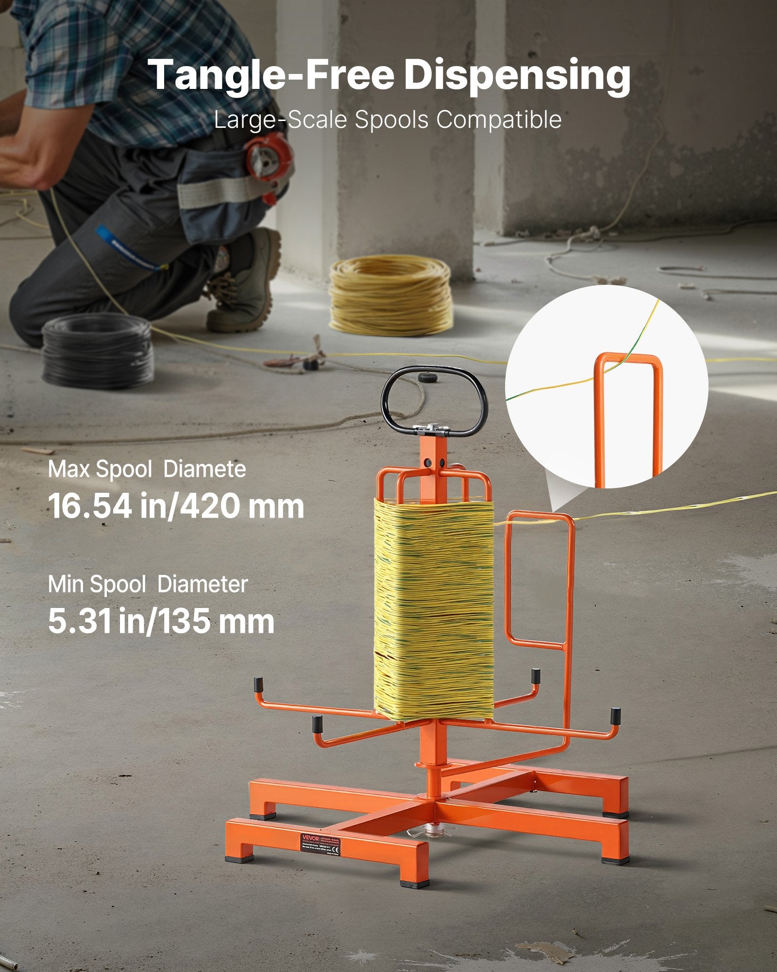 Cable Dispenser Floor Stud Mounted Portable Electrical Industrial Retail V952-JSZJFXQCZDZ03B5UJ001V0