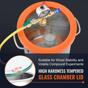 5 Gallon Vacuum Chamber, Upgraded Tempered Glass Lid Vacuum Degassing Chamber, 304 Stainless Steel Chamber, V952-JSZKTJS5GALLH3CGUV0