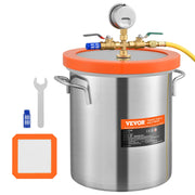 5 Gallon Vacuum Chamber, Upgraded Tempered Glass Lid Vacuum Degassing Chamber, 304 Stainless Steel Chamber, V952-JSZKTJS5GALLH3CGUV0