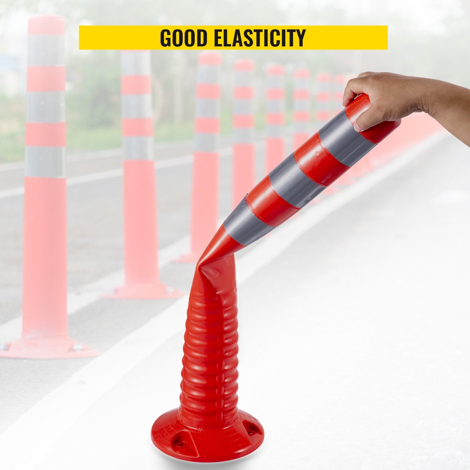 Traffic Delineator Posts Flexible Channelizer Cone 30" Spring Post 6PCS V952-JSZPUJSZ6P0000001V0