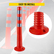 Traffic Delineator Posts Flexible Channelizer Cone 30" Spring Post 6PCS V952-JSZPUJSZ6P0000001V0