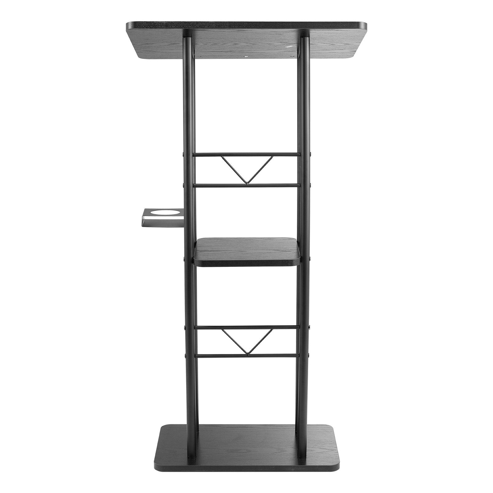 Podium Stand, 1180 mm Metal Lectern, Curved Standing Podium with Wide Reading Surface, Open Storage V952-JT1CGKJS47INZX1A5001V0