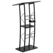 Podium Stand, 1180 mm Metal Lectern, Curved Standing Podium with Wide Reading Surface, Open Storage V952-JT1CGKJS47INZX1A5001V0