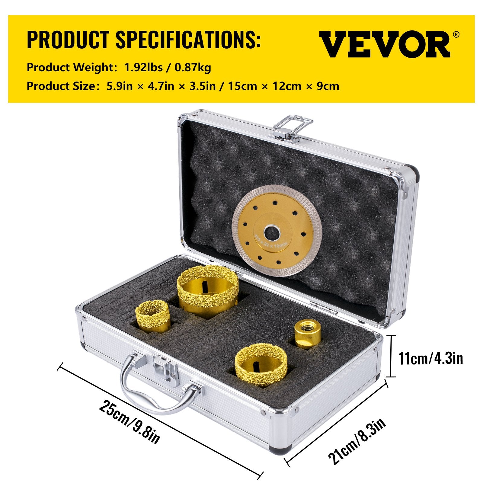 Diamond Drill Bits 4PCS Diamond Hole Saw 25/35/50/68mm Tile Hole Saw Kit Vacuum Brazed Diamond Drill Bit V952-JT420355068MMJN3HV0