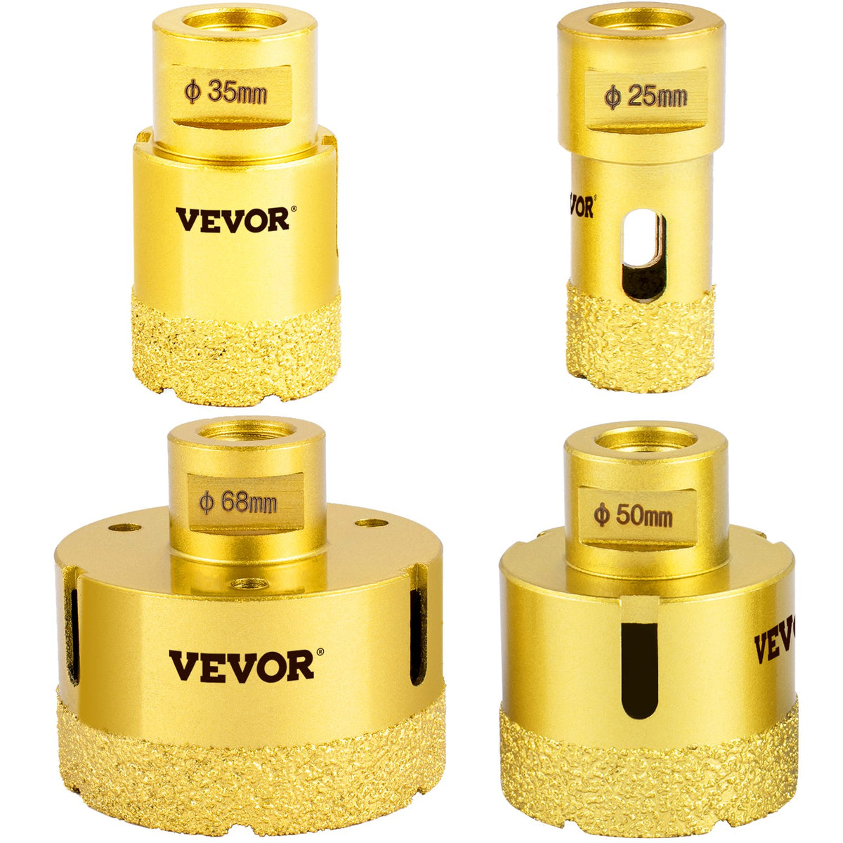 Diamond Drill Bits 4PCS Diamond Hole Saw 25/35/50/68mm Tile Hole Saw Kit Vacuum Brazed Diamond Drill Bit V952-JT420355068MMJN3HV0