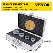 Diamond Drill Bits 4PCS Diamond Hole Saw 35/40/50/68mm Tile Hole Saw Kit Vacuum Brazed Diamond Drill Bit V952-JT435405068MM71UZV0