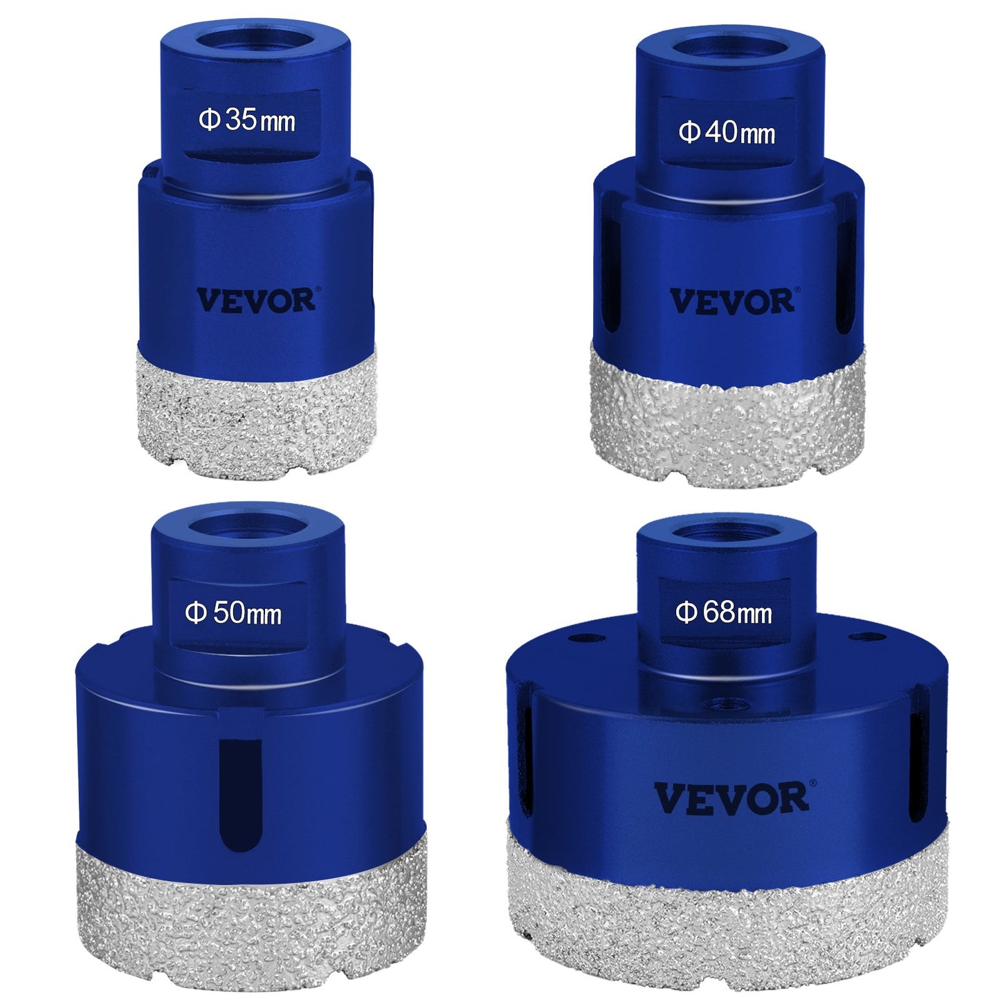Diamond Drill Bits 4PCS Diamond Hole Saw 35/40/50/68mm Tile Hole Saw Kit Vacuum Brazed Diamond Drill Bit V952-JT435405068MM71UZV0