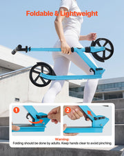 Kick Scooter for Kids Ages 8+, Teens & Adults, 2-Wheel Toddler Scooter with Adjustable Height Handlebar, Wide V952-JTHBC2L8INCHDQ0I0001V0