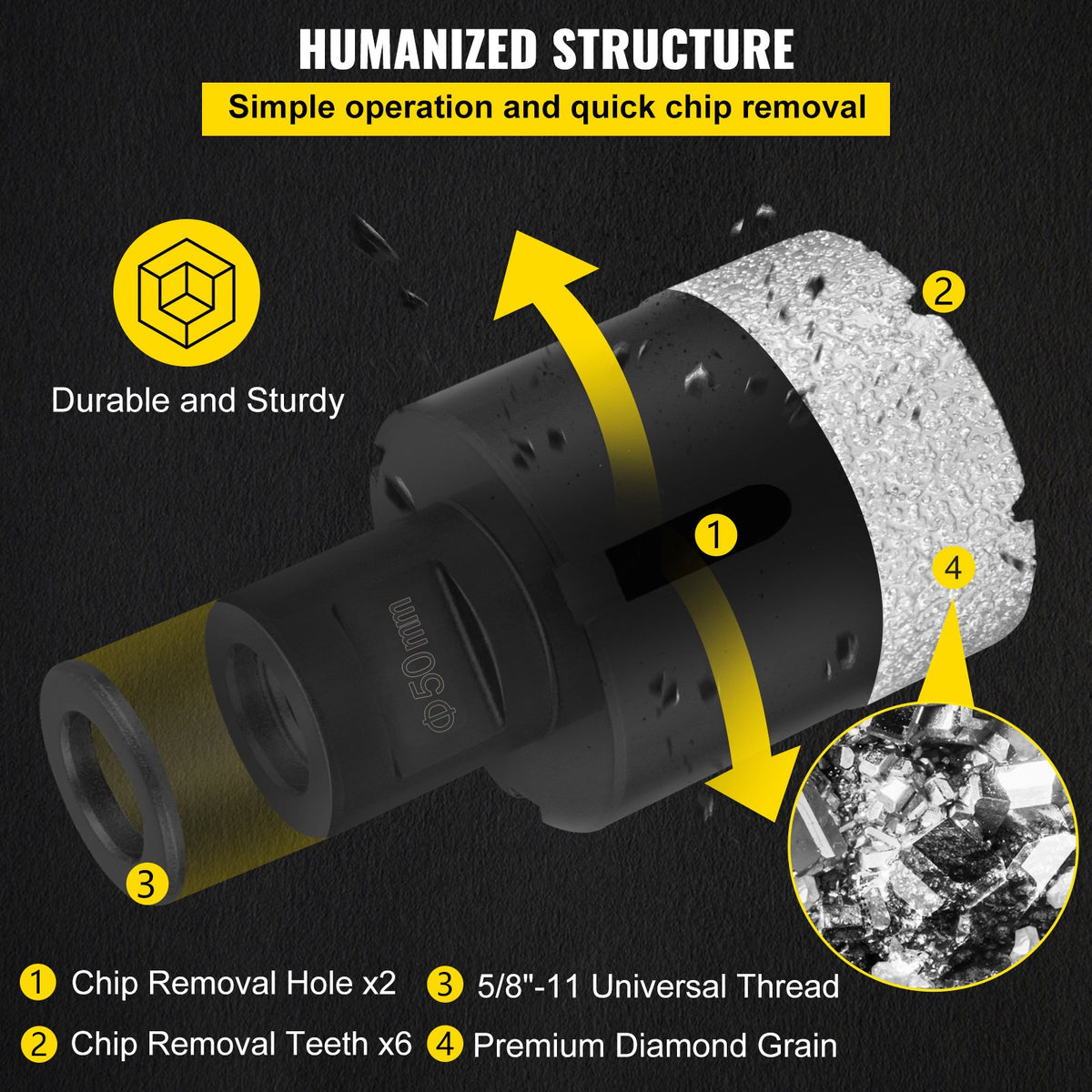Diamond Drill Bits 6PCS Diamond Hole Saw 20/35/40/50/55/68mm Tile Hole Saw Kit Vacuum Brazed Diamond Drill V952-JTQHJGSKZTJ62RWI8V0