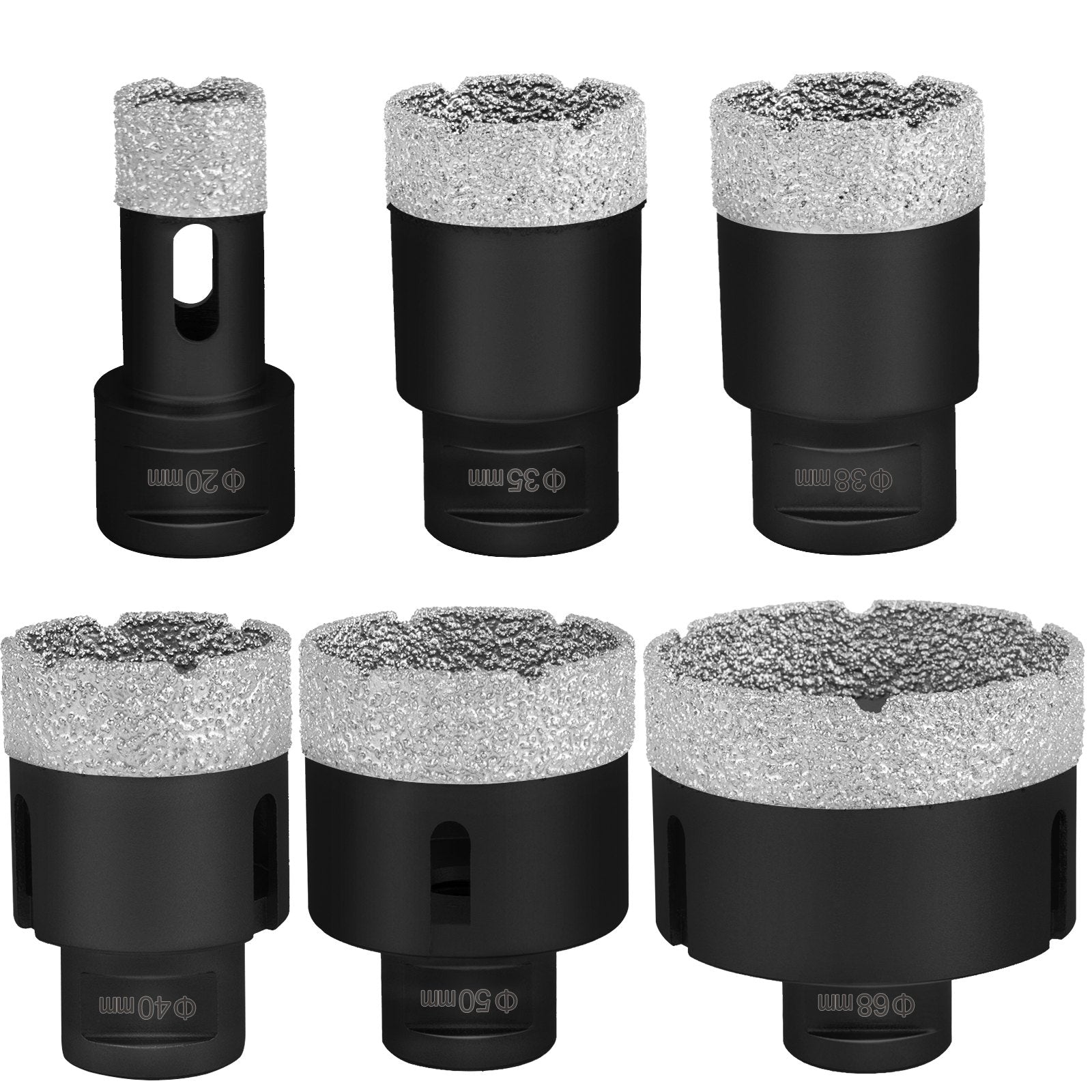 Diamond Drill Bits 6PCS Diamond Hole Saw 20/35/40/50/55/68mm Tile Hole Saw Kit Vacuum Brazed Diamond Drill V952-JTQHJGSKZTJ62RWI8V0