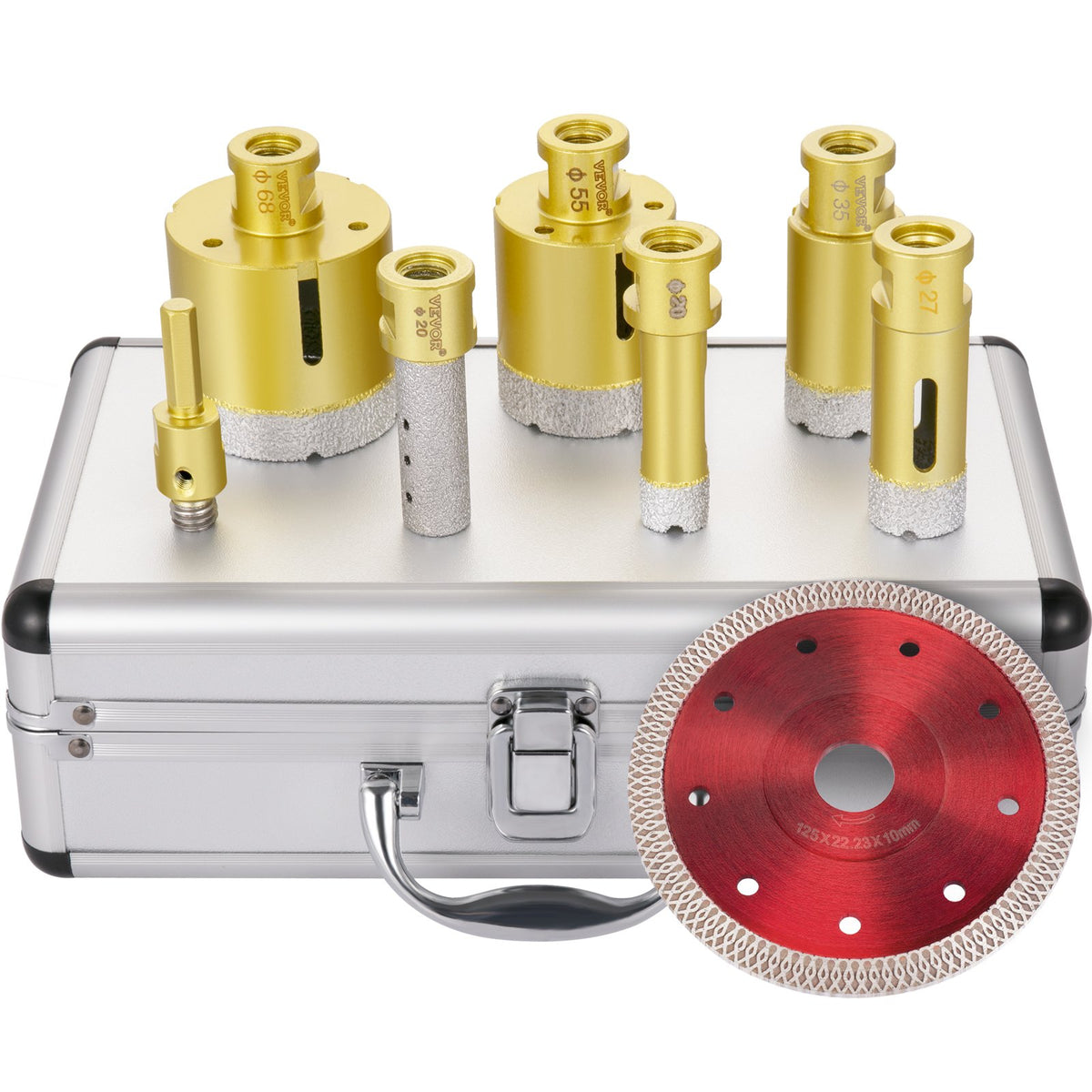 Diamond Drill Bits 7PCS Diamond Hole Saw 20/27/35/55/68mmTile Hole Saw Kit Vacuum Brazed Diamond Drill Bit V952-JTQHJGSKZTJ72R3T0V0