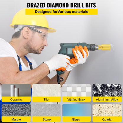 Diamond Drill Bits 7PCS Diamond Hole Saw 20/27/35/55/68mmTile Hole Saw Kit Vacuum Brazed Diamond Drill Bit V952-JTQHJGSKZTJ72R3T0V0