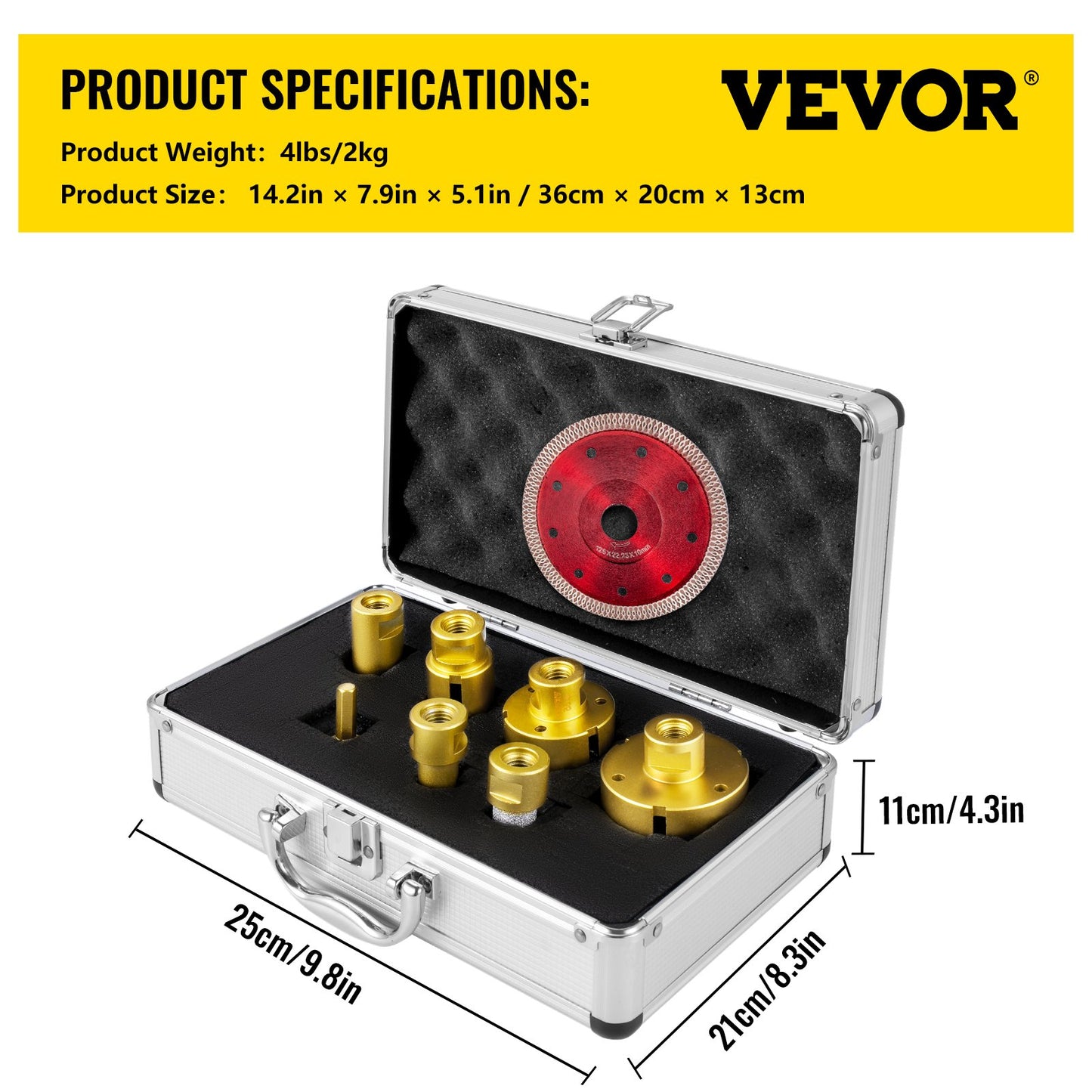 Diamond Drill Bits 7PCS Diamond Hole Saw 20/27/35/55/68mmTile Hole Saw Kit Vacuum Brazed Diamond Drill Bit V952-JTQHJGSKZTJ72R3T0V0