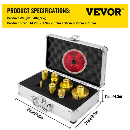 Diamond Drill Bits 7PCS Diamond Hole Saw 20/27/35/55/68mmTile Hole Saw Kit Vacuum Brazed Diamond Drill Bit V952-JTQHJGSKZTJ72R3T0V0