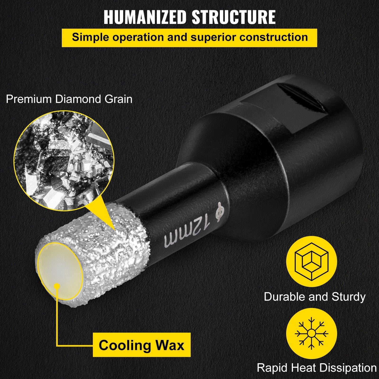 Diamond Drill Bits 7PCS Diamond Hole Saw 6/6/8/8/10/12/14mm Tile Hole Saw Kit Vacuum Brazed Diamond Drill Bit V952-JTQHJGSKZTJ76YD1YV0