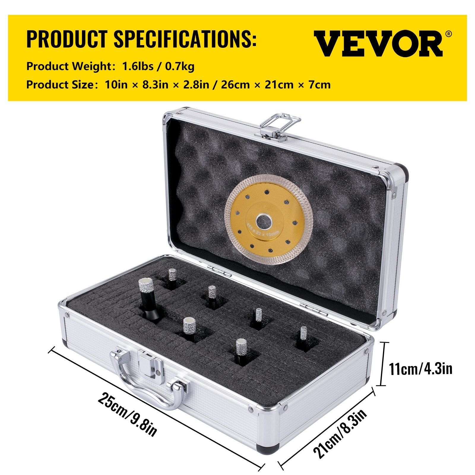 Diamond Drill Bits 7PCS Diamond Hole Saw 6/6/8/8/10/12/14mm Tile Hole Saw Kit Vacuum Brazed Diamond Drill Bit V952-JTQHJGSKZTJ76YD1YV0