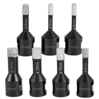 Diamond Drill Bits 7PCS Diamond Hole Saw 6/6/8/8/10/12/14mm Tile Hole Saw Kit Vacuum Brazed Diamond Drill Bit V952-JTQHJGSKZTJ76YD1YV0