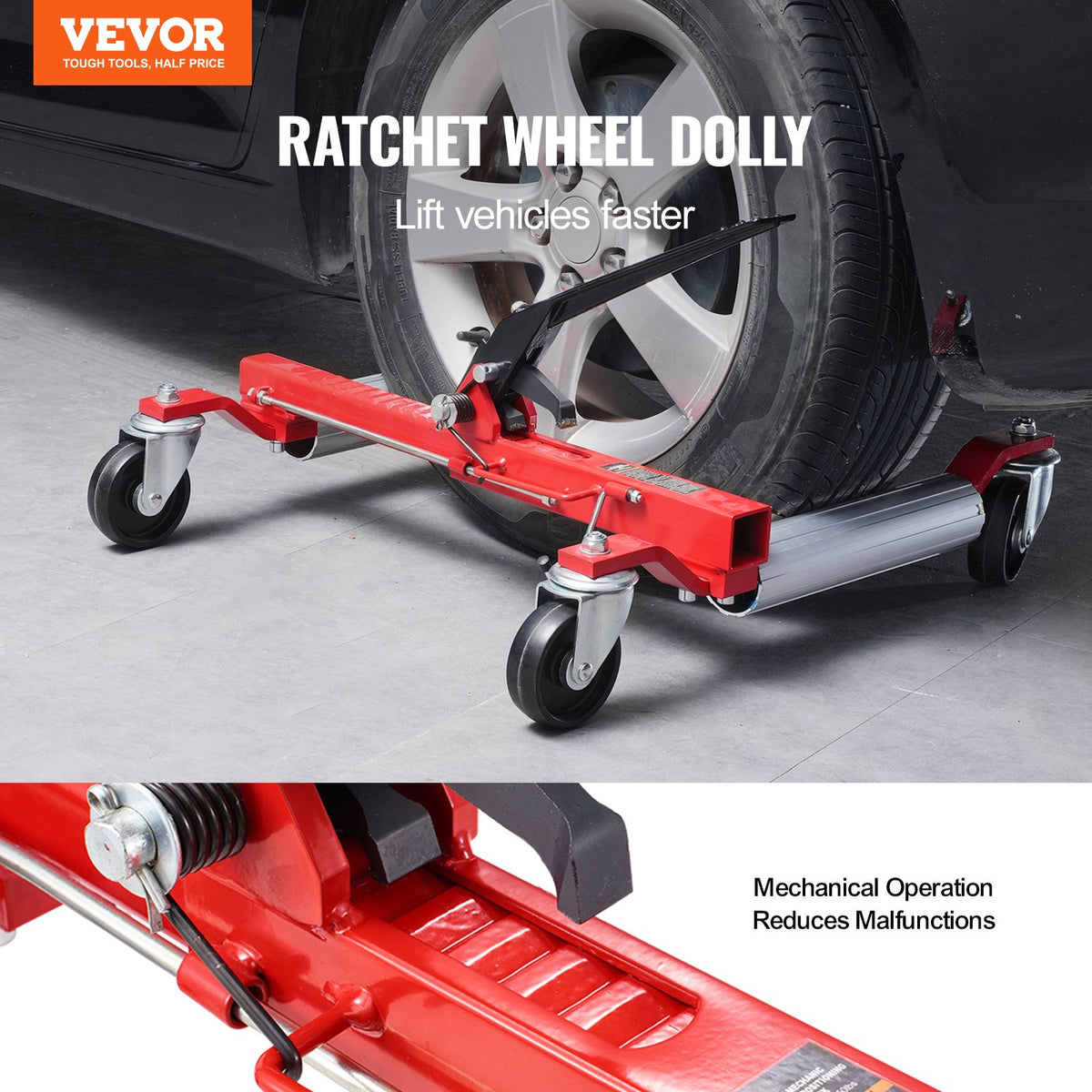 Wheel Dolly, Max Capacity 1500 Lbs Car Dolly, Car Jack Dolly Lifter with 360 degrees Rotatable Wheels, Heavy V952-JTSLSBYC1J15C4BCJV0
