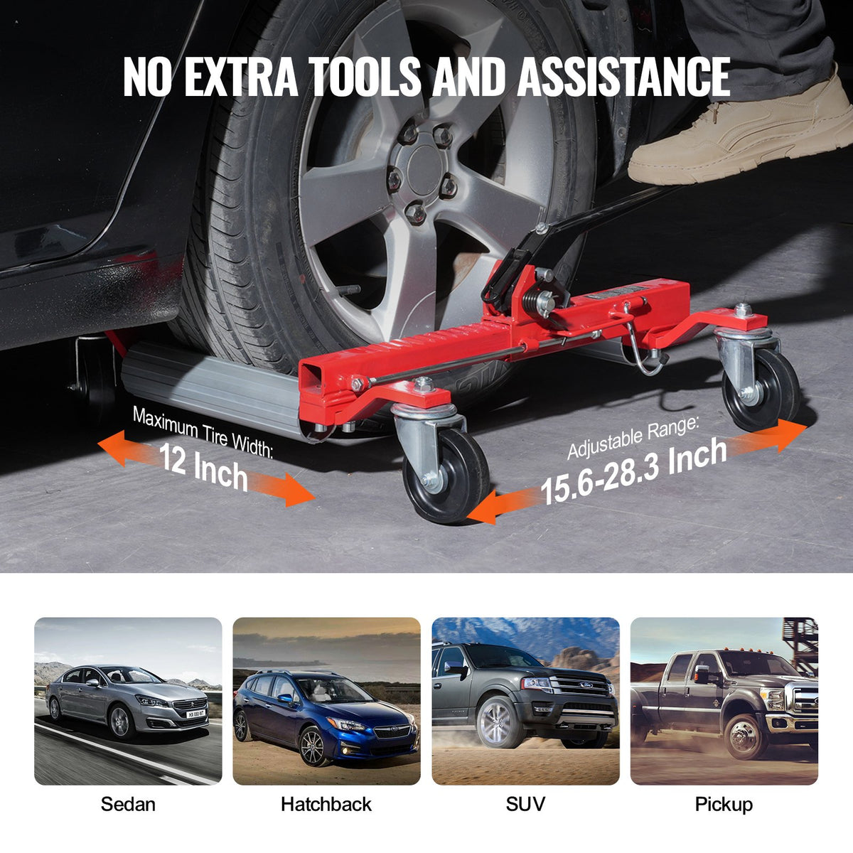 Wheel Dolly, Max Capacity 1500 Lbs Car Dolly, Car Jack Dolly Lifter with 360 degrees Rotatable Wheels, Heavy V952-JTSLSBYC1J15C4BCJV0