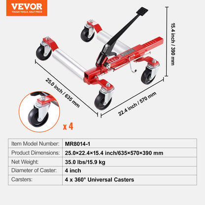 Wheel Dolly, Max Capacity 1500 Lbs Car Dolly, Car Jack Dolly Lifter with 360 degrees Rotatable Wheels, Heavy V952-JTSLSBYC1J15C4BCJV0