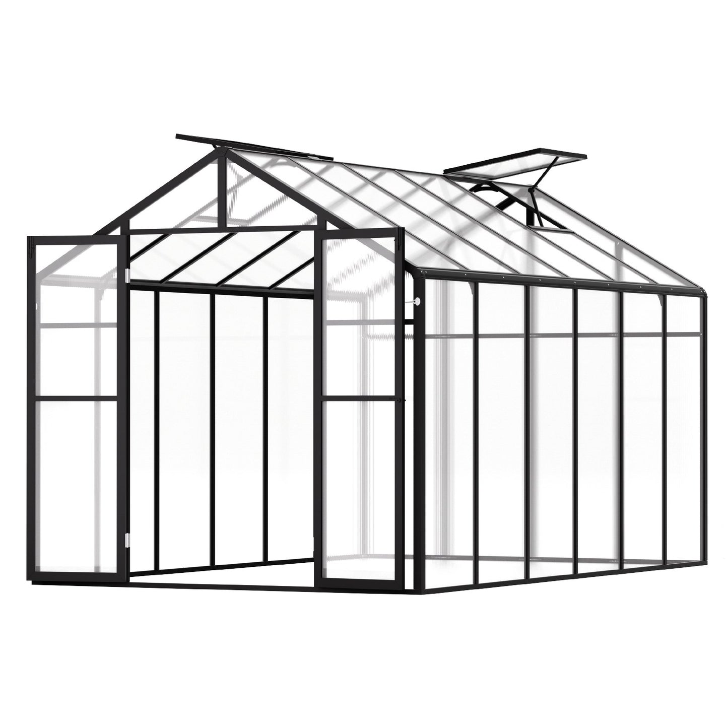 Polycarbonate Greenhouse 8 x 12 Ft Outdoor Walk-in Greenhouse for Garden V952-JTSZWSL8W12F5VOMTV0