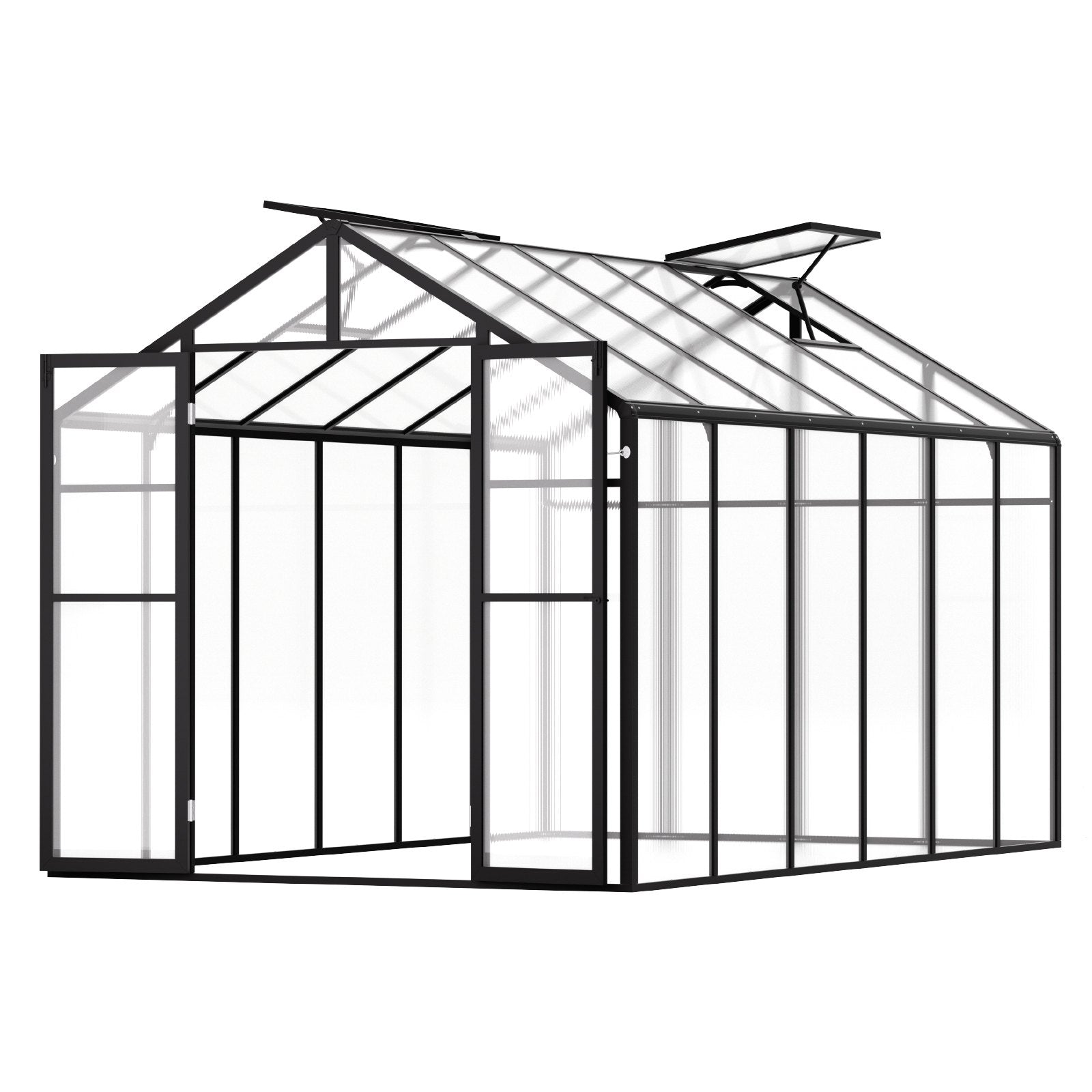 Polycarbonate Greenhouse 8 x 12 Ft Outdoor Walk-in Greenhouse for Garden V952-JTSZWSL8W12F5VOMTV0