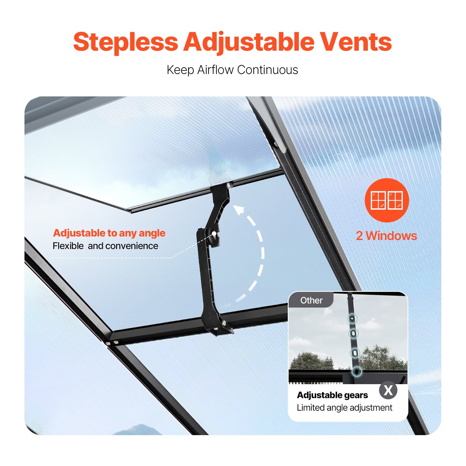 Polycarbonate Greenhouse 8 x 12 Ft Outdoor Walk-in Greenhouse for Garden V952-JTSZWSL8W12F5VOMTV0