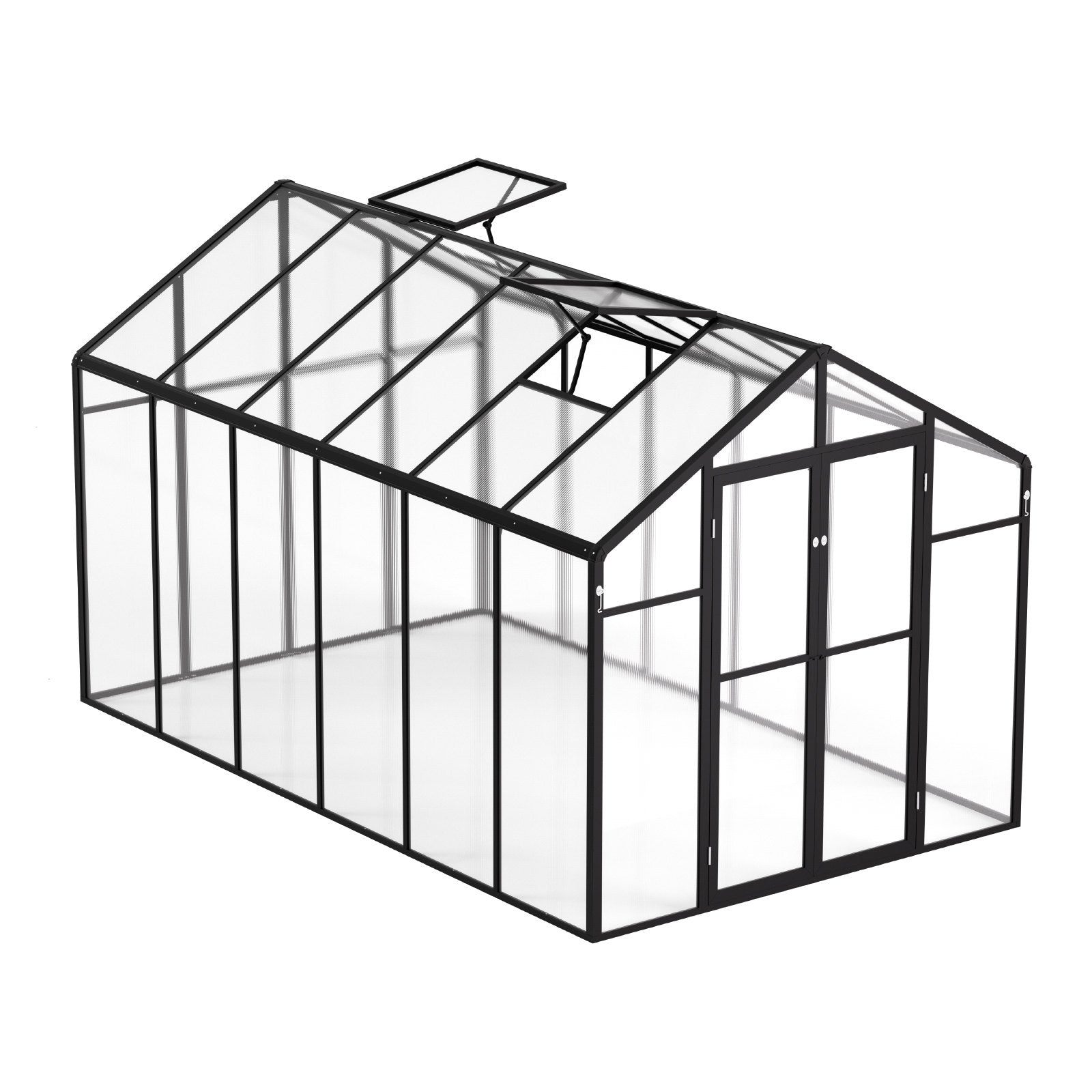 Polycarbonate Greenhouse 8 x 12 Ft Outdoor Walk-in Greenhouse for Garden V952-JTSZWSL8W12F5VOMTV0