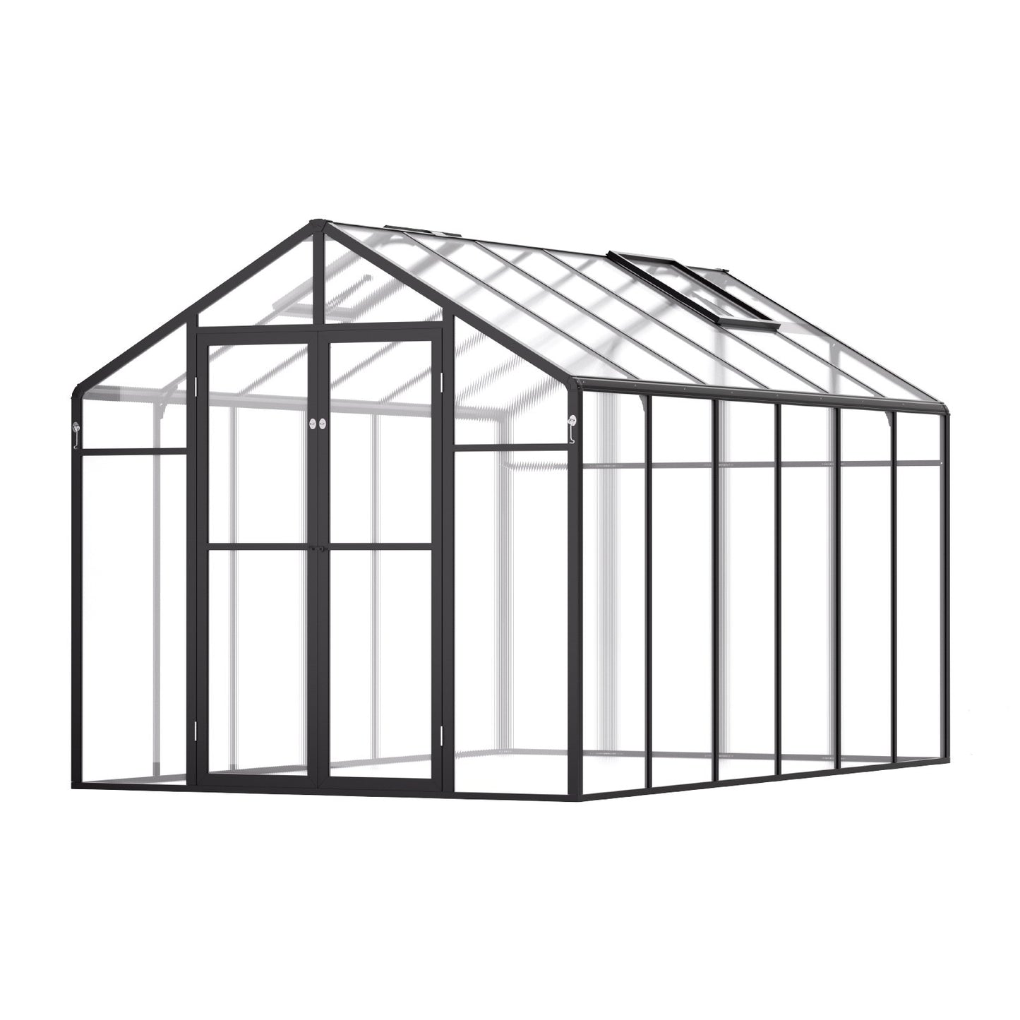 Polycarbonate Greenhouse 8 x 12 Ft Outdoor Walk-in Greenhouse for Garden V952-JTSZWSL8W12F5VOMTV0