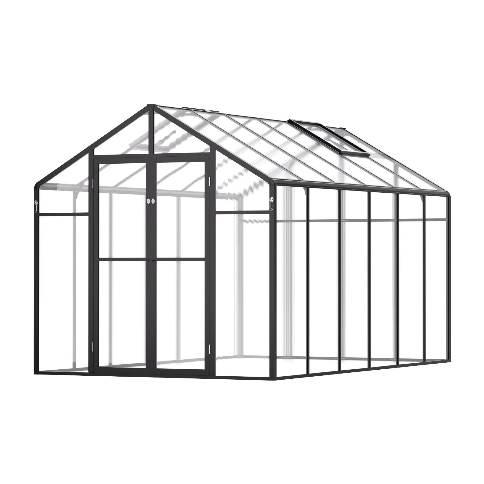 Polycarbonate Greenhouse 8 x 12 Ft Outdoor Walk-in Greenhouse for Garden V952-JTSZWSL8W12F5VOMTV0