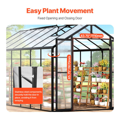Polycarbonate Greenhouse 8 x 14 Ft Outdoor Walk-in Greenhouse for Garden V952-JTSZWSL8W14FB0RRXV0