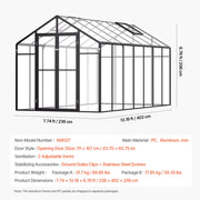 Polycarbonate Greenhouse 8 x 14 Ft Outdoor Walk-in Greenhouse for Garden V952-JTSZWSL8W14FB0RRXV0