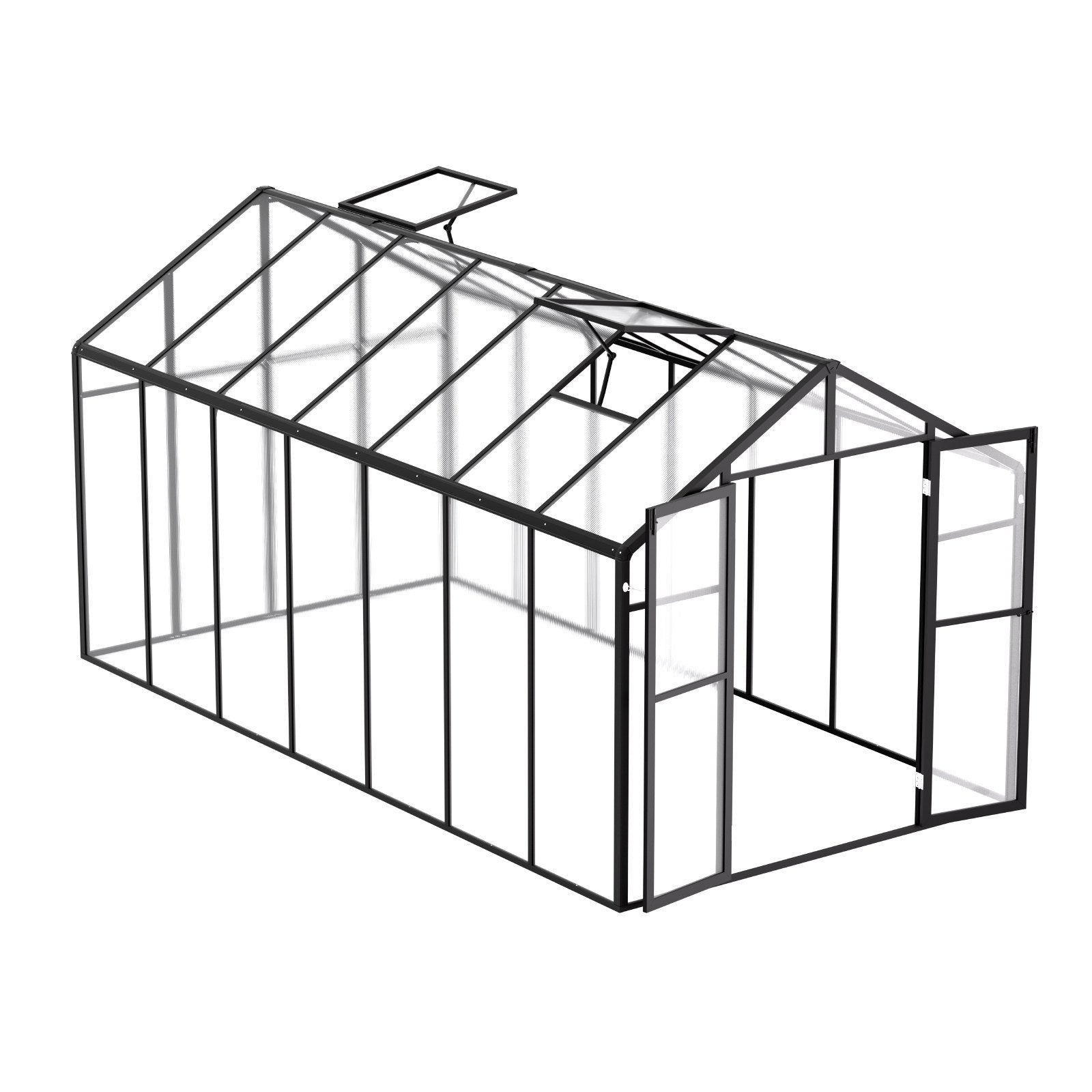 Polycarbonate Greenhouse 8 x 14 Ft Outdoor Walk-in Greenhouse for Garden V952-JTSZWSL8W14FB0RRXV0
