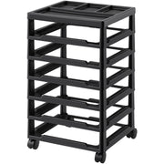 Scrapbook Rolling Storage Cart, 6-Tier Large Capacity with Organizer Top, Black Frame with 4 Removable V952-JTZCCHTZ6CJT39QSVV0