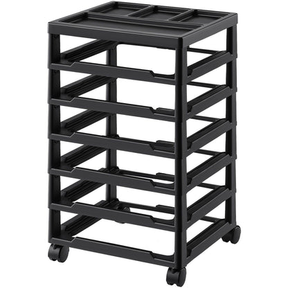 Scrapbook Rolling Storage Cart, 6-Tier Large Capacity with Organizer Top, Black Frame with 4 Removable V952-JTZCCHTZ6CJT39QSVV0