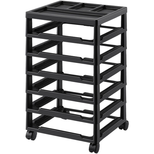 Scrapbook Rolling Storage Cart, 6-Tier Large Capacity with Organizer Top, Black Frame with 4 Removable V952-JTZCCHTZ6CJT39QSVV0