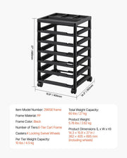 Scrapbook Rolling Storage Cart, 6-Tier Large Capacity with Organizer Top, Black Frame with 4 Removable V952-JTZCCHTZ6CJT39QSVV0